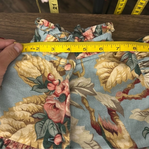 ❤️ Vintage Floral Kids Dress in Blue and Gold 3 - Picture 6 of 11